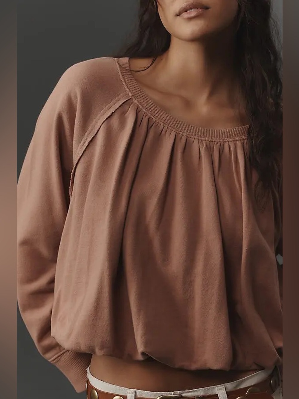 Pilcro Anthropologie Longsleeve Bubble Sweatshirt NWOT Size L